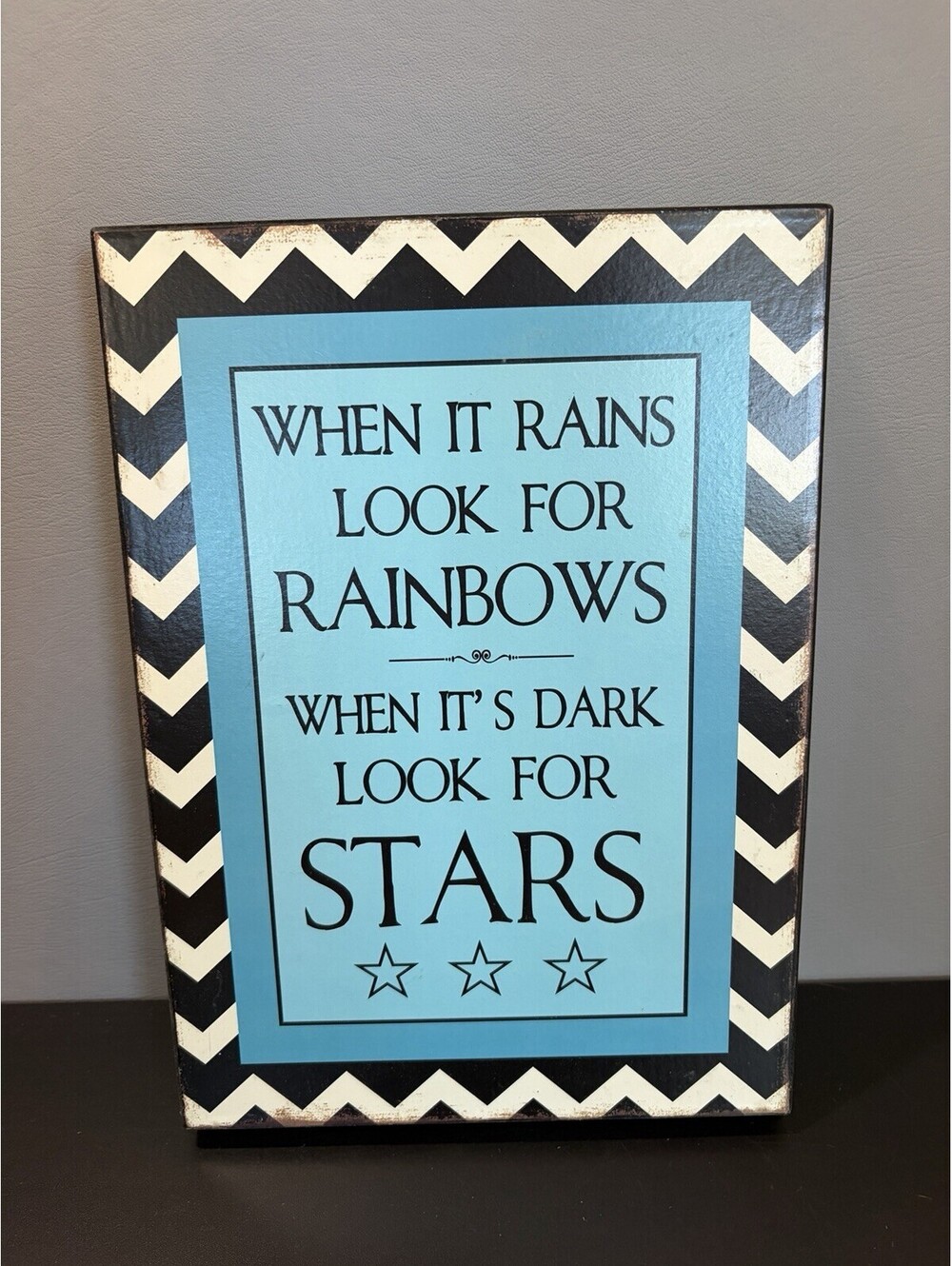 Inspirational Wooden Wall Decor Sign/Plaque “Look For Rainbows” 8 1/2x12”